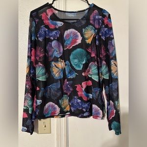 Blackmilk Betta Fish long sleeve mesh top